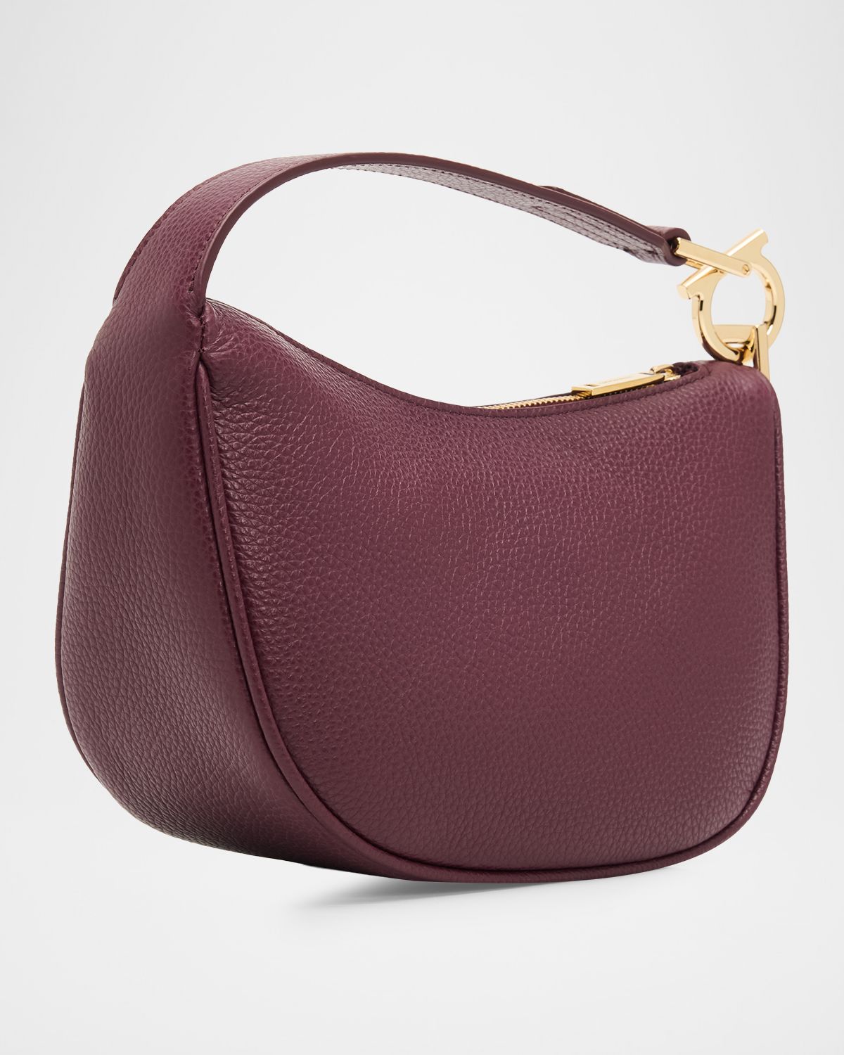 Ferragamo Smile Grain Leather Gancini Top-Handle Bag