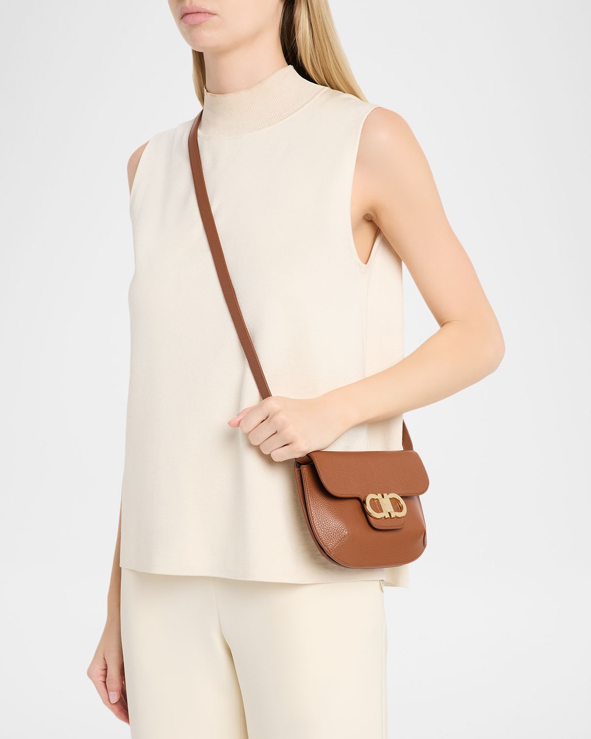 Ferragamo Lizzy Gancini Leather Crossbody Bag