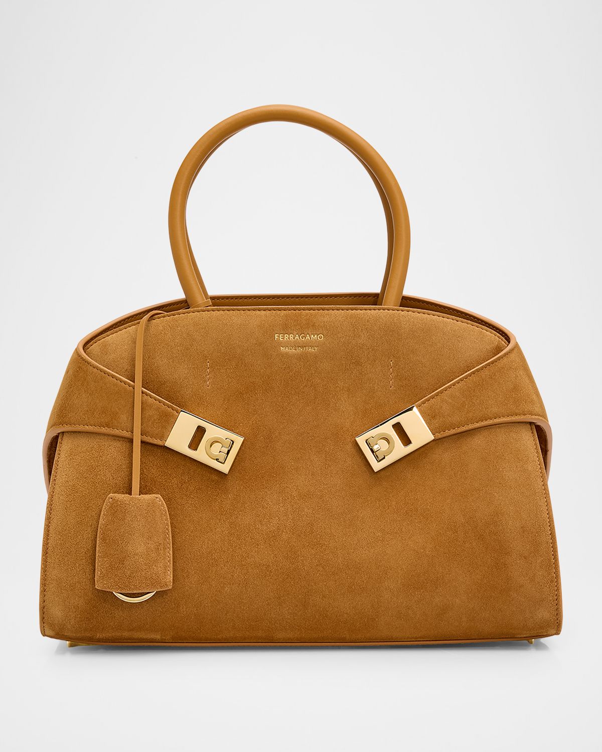 Ferragamo Hug Medium Suede Handbag