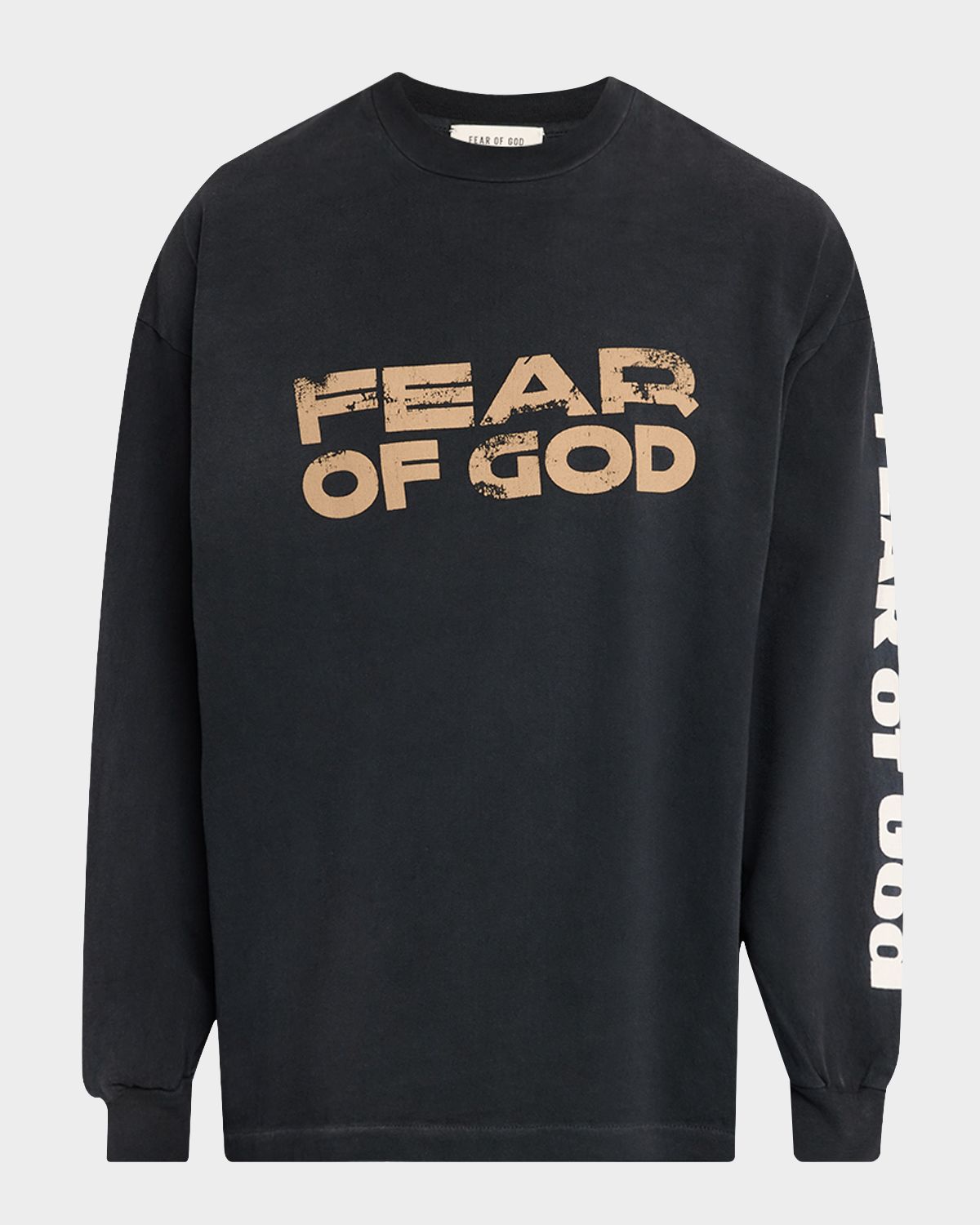 Fear of God Men 's Relaxed Fit Logo Long-Sleeve T-Shirt