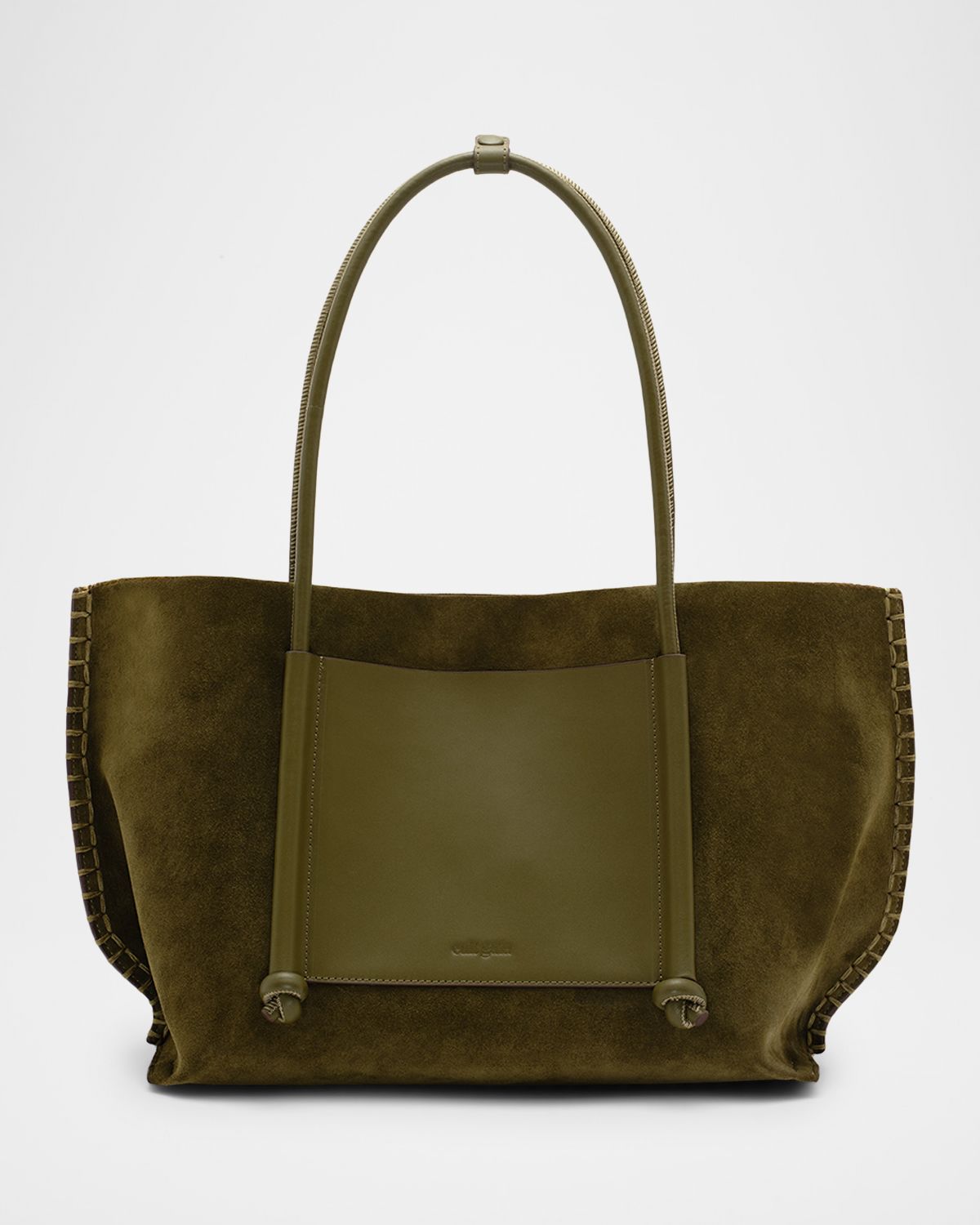 Cult Gaia Rylie Blanket-Stitch Suede Tote Bag