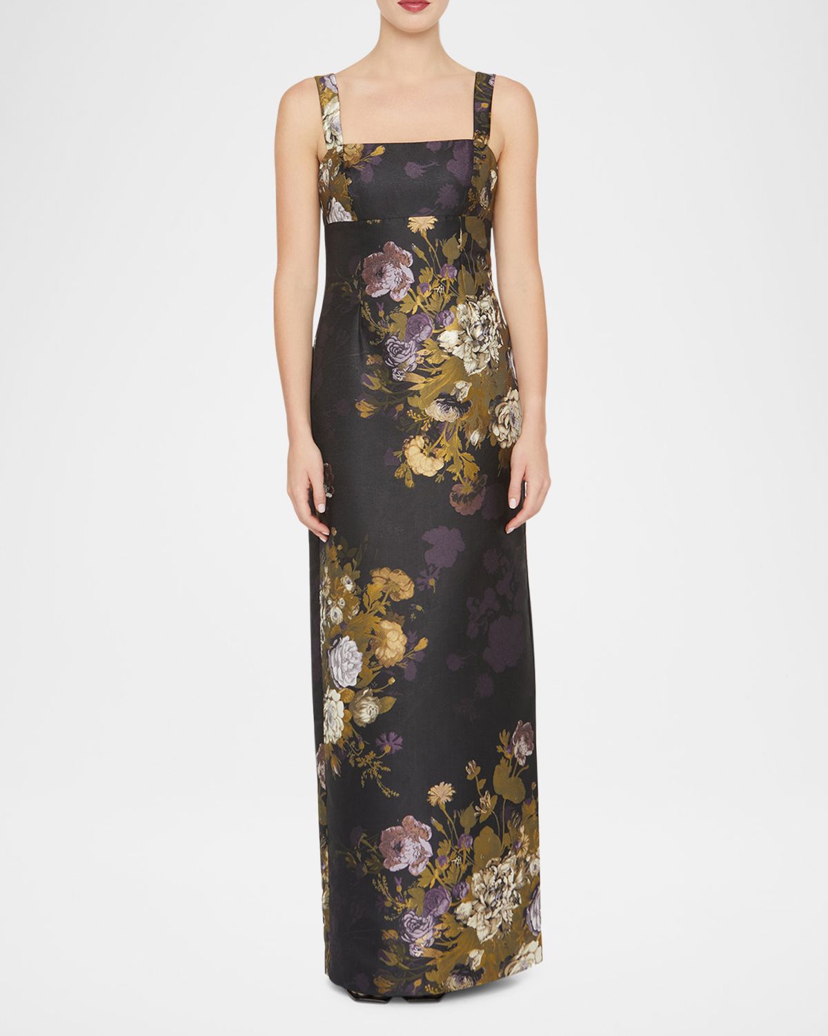 Kay Unger New York Lilith Floral Damask Jacquard Column Gown | Thumbnail 5 Kay Unger New York Lilith Floral Damask Jacquard Column Gown | Thumbnail 5