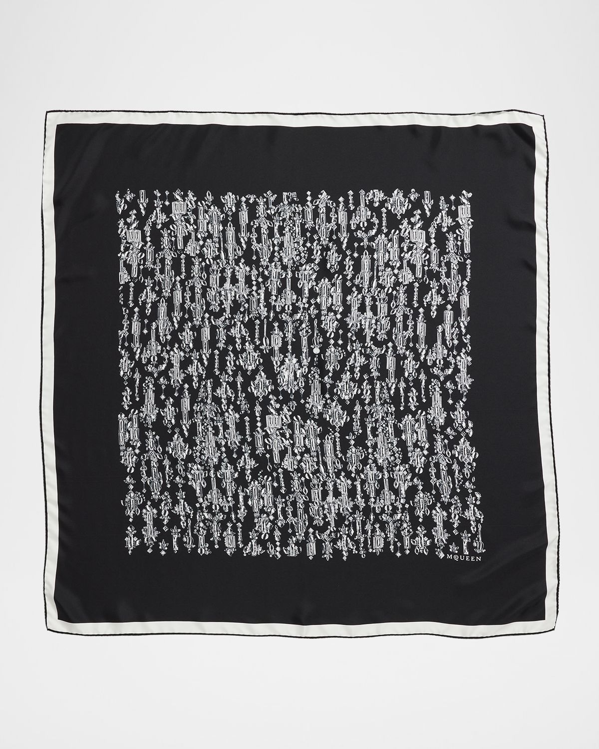 McQueen Crystal Mirror Silk Foulard