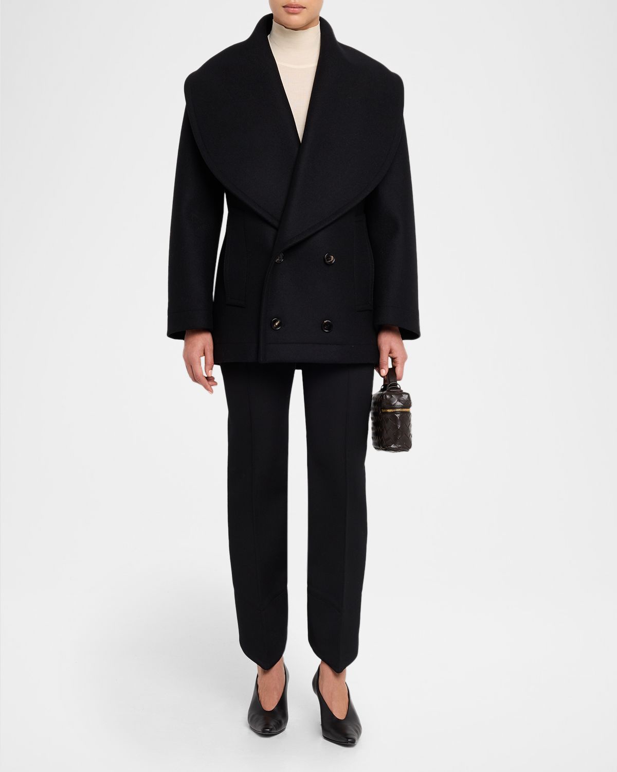 Bottega Veneta Wool Double-Breasted Shawl Coat | Thumbnail 5 Bottega Veneta Wool Double-Breasted Shawl Coat | Thumbnail 5
