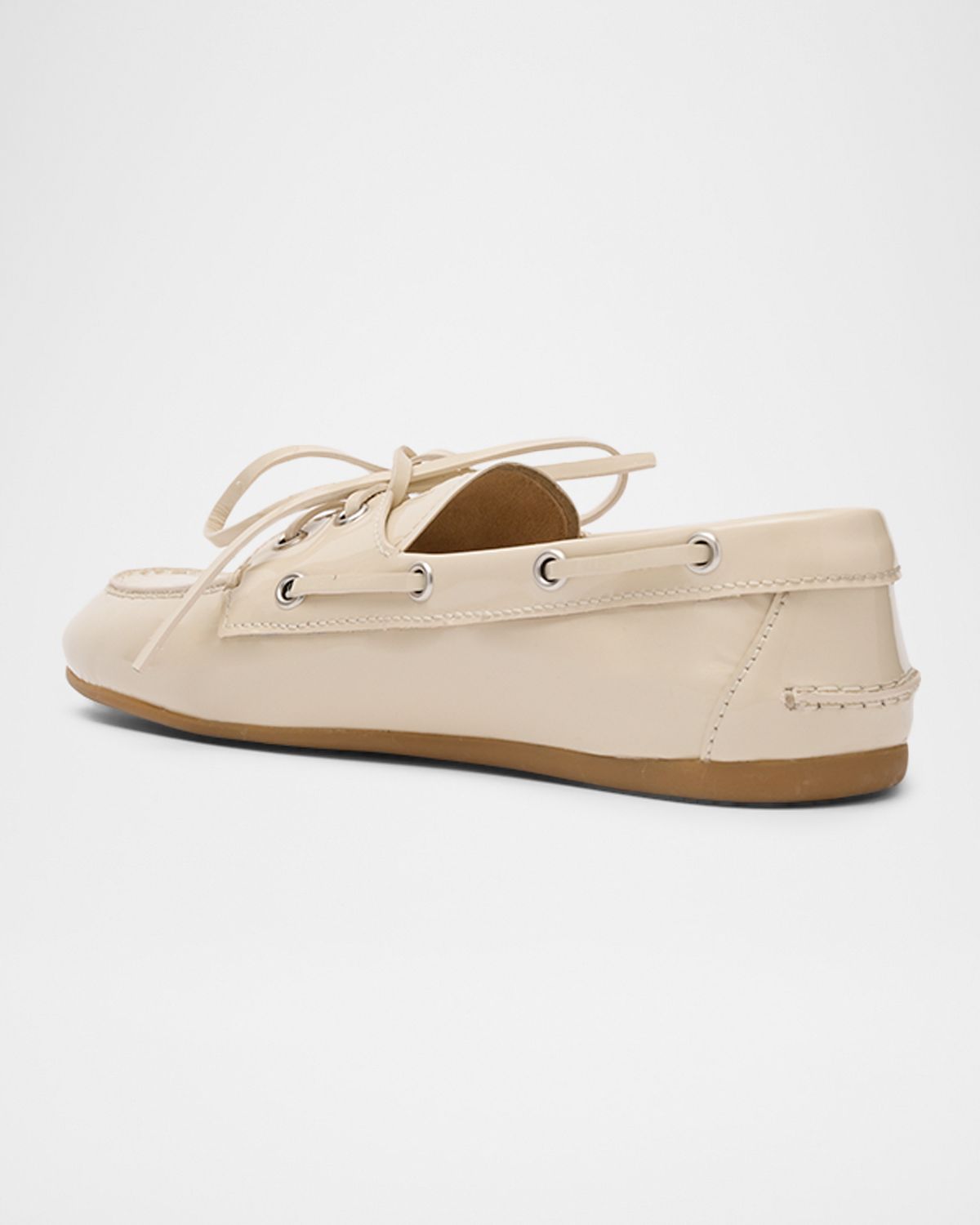 Miu Miu Leather Lace-Up Moccasins