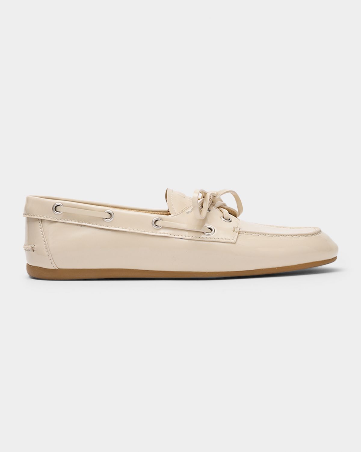 Miu Miu Leather Lace-Up Moccasins