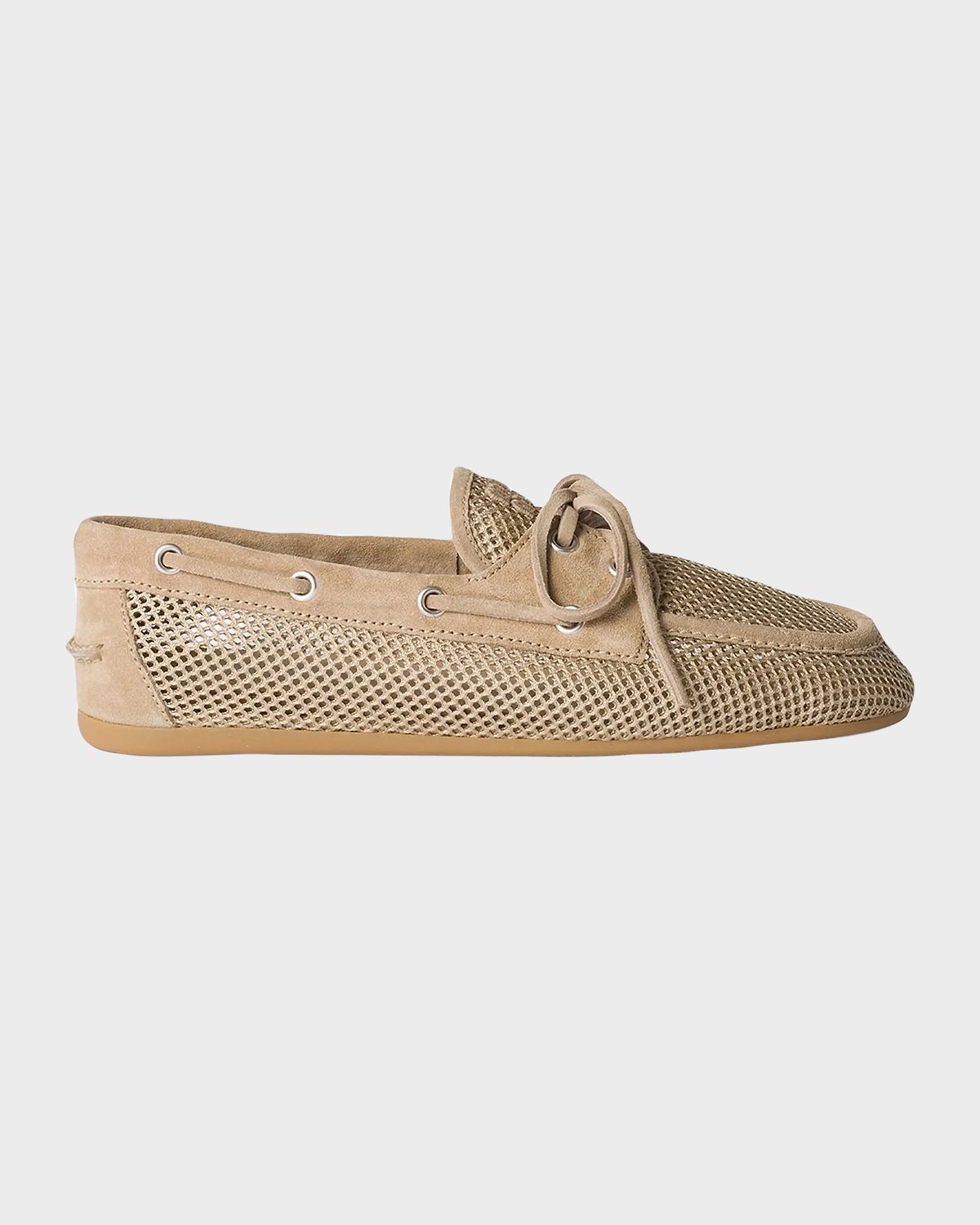 Miu Miu Suede Mesh Moccasins