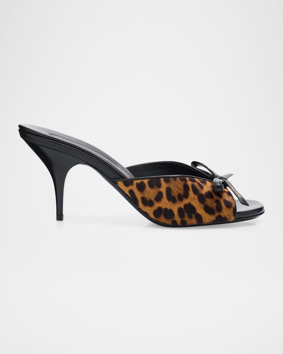 Miu Miu 80mm Leopard Calf Hair Mule Sandals