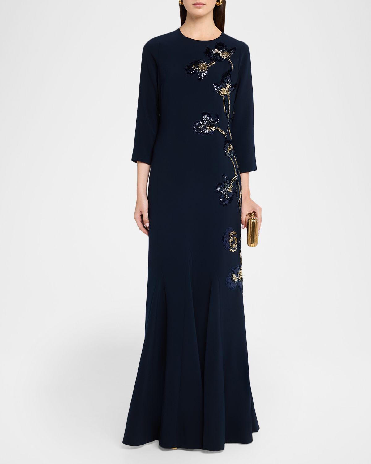Rickie Freeman for Teri Jon Floral Sequin Godet Gown | Thumbnail 5 Rickie Freeman for Teri Jon Floral Sequin Godet Gown | Thumbnail 5