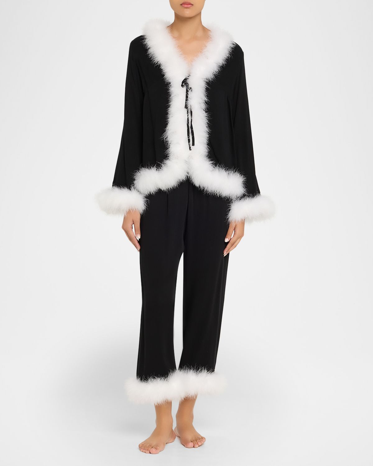 Sleeper Cropped Feather-Cuff Viscose Pants | Thumbnail 5
