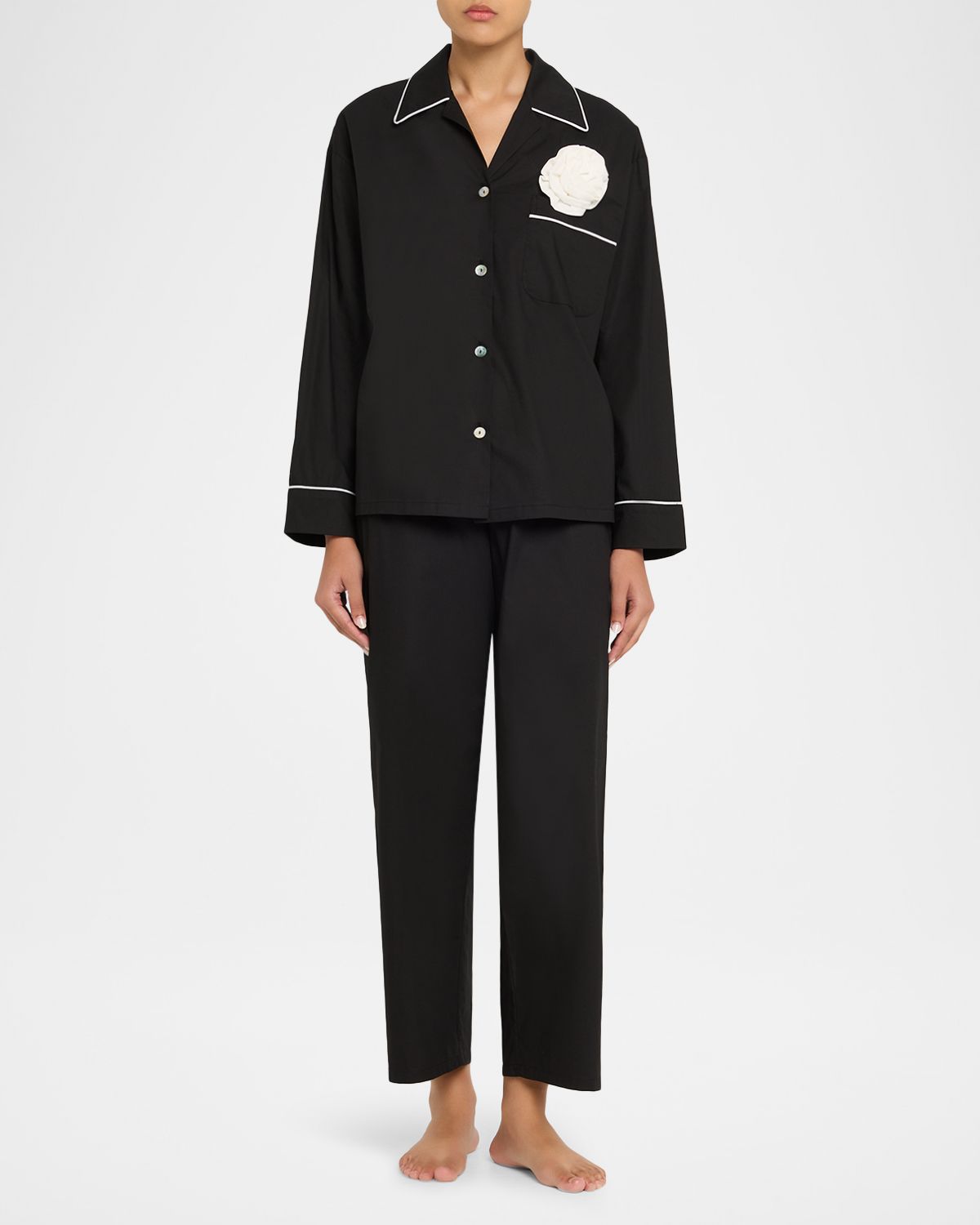 Sleeper Floral Applique Cotton Poplin Pajama Set | Thumbnail 5 Sleeper Floral Applique Cotton Poplin Pajama Set | Thumbnail 5