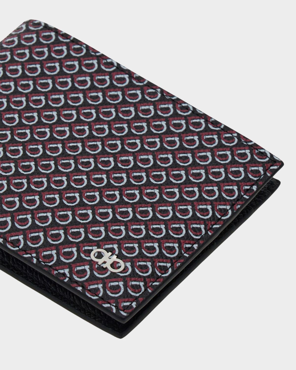 Ferragamo Men 's Micro Gancio Leather Bifold Wallet