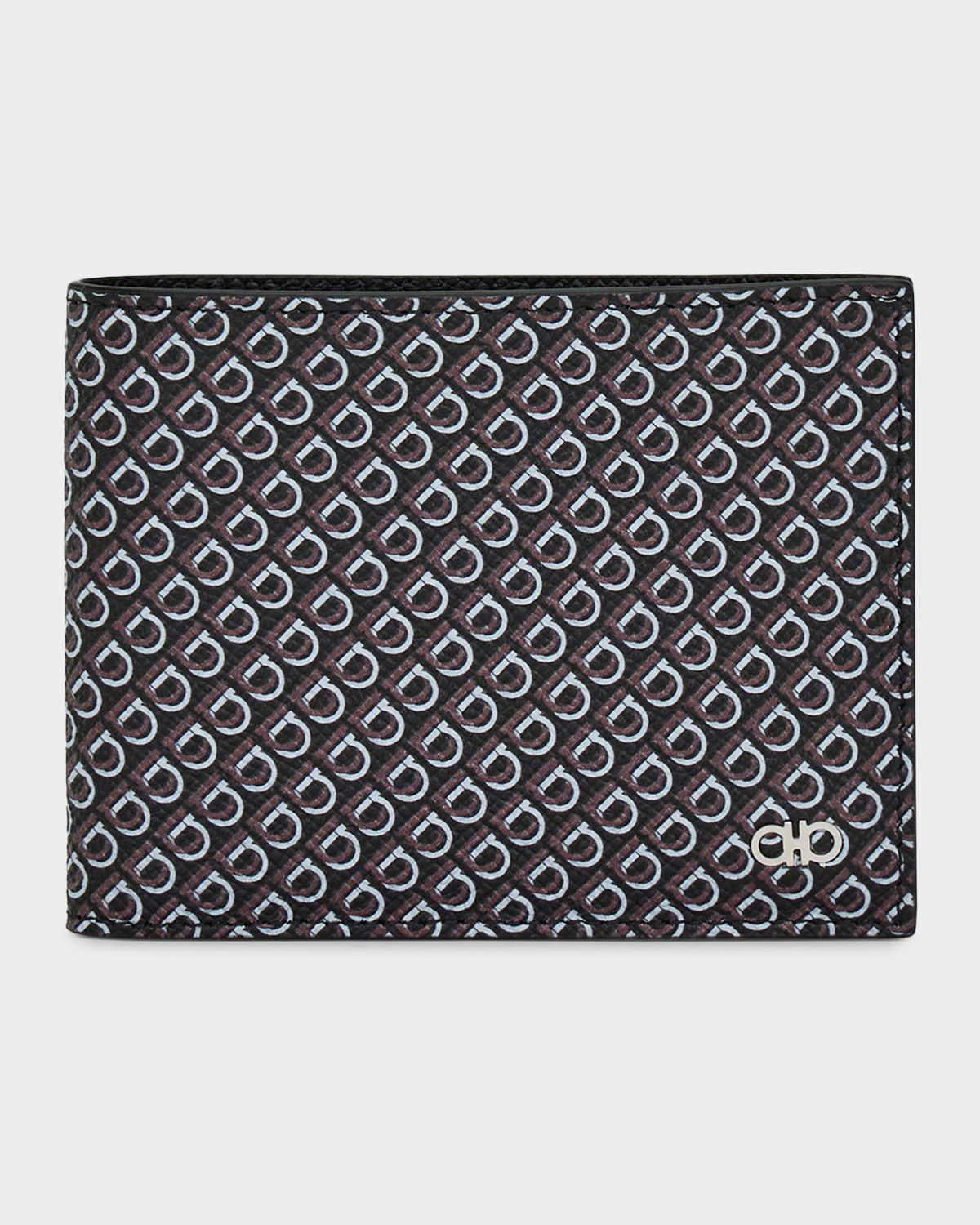Ferragamo Men 's Micro Gancio Leather Bifold Wallet