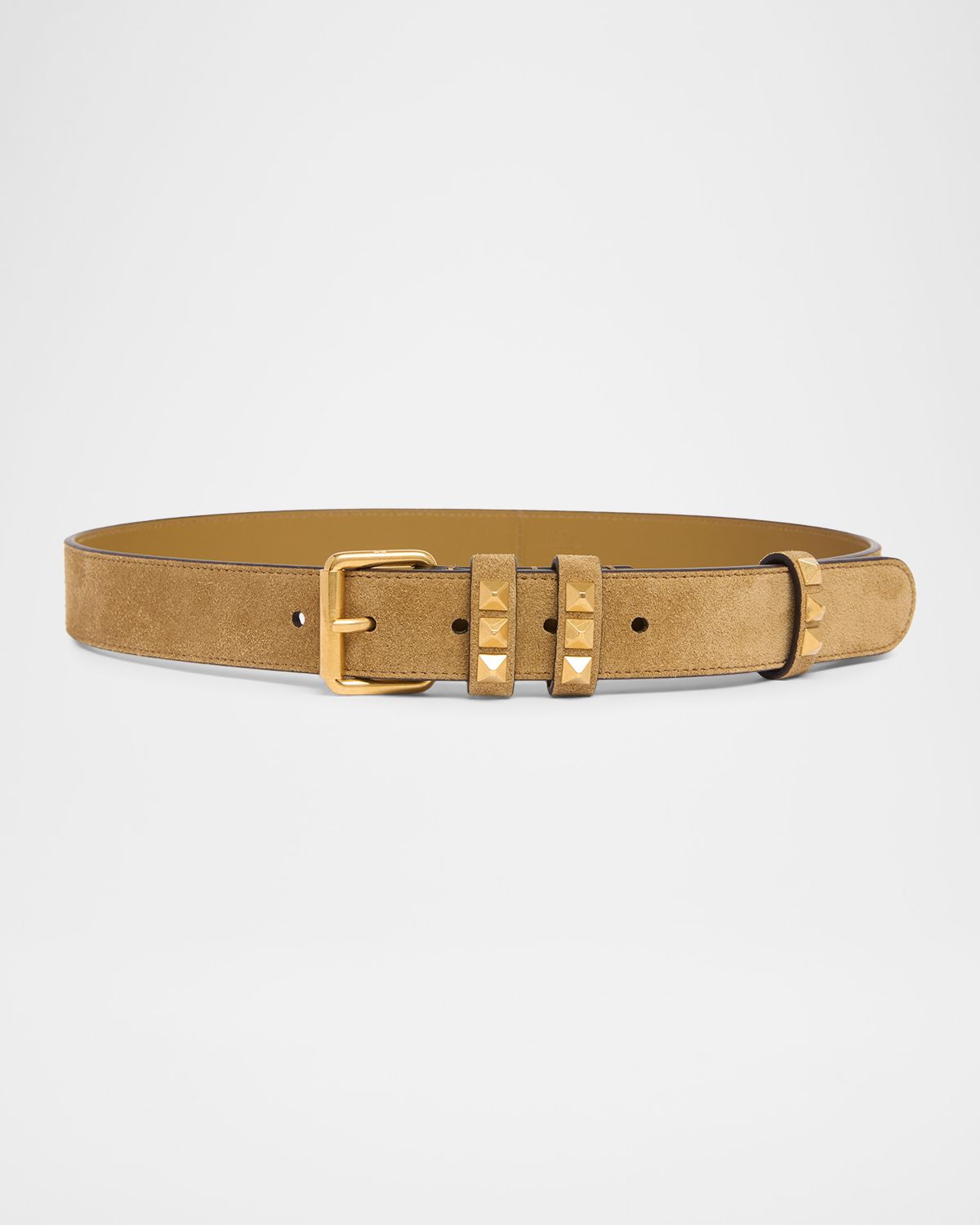 Valentino Garavani Rockstud Suede Belt, 30mm | Thumbnail 3