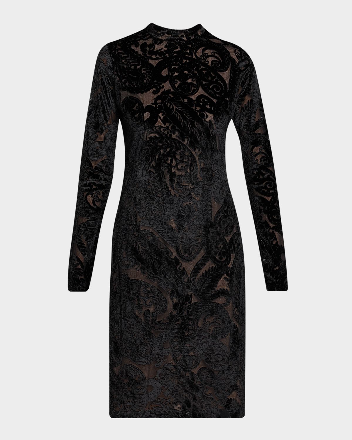 Etro Paisley Velvet Burnout Long-Sleeve Dress | Thumbnail 6 Etro Paisley Velvet Burnout Long-Sleeve Dress | Thumbnail 6