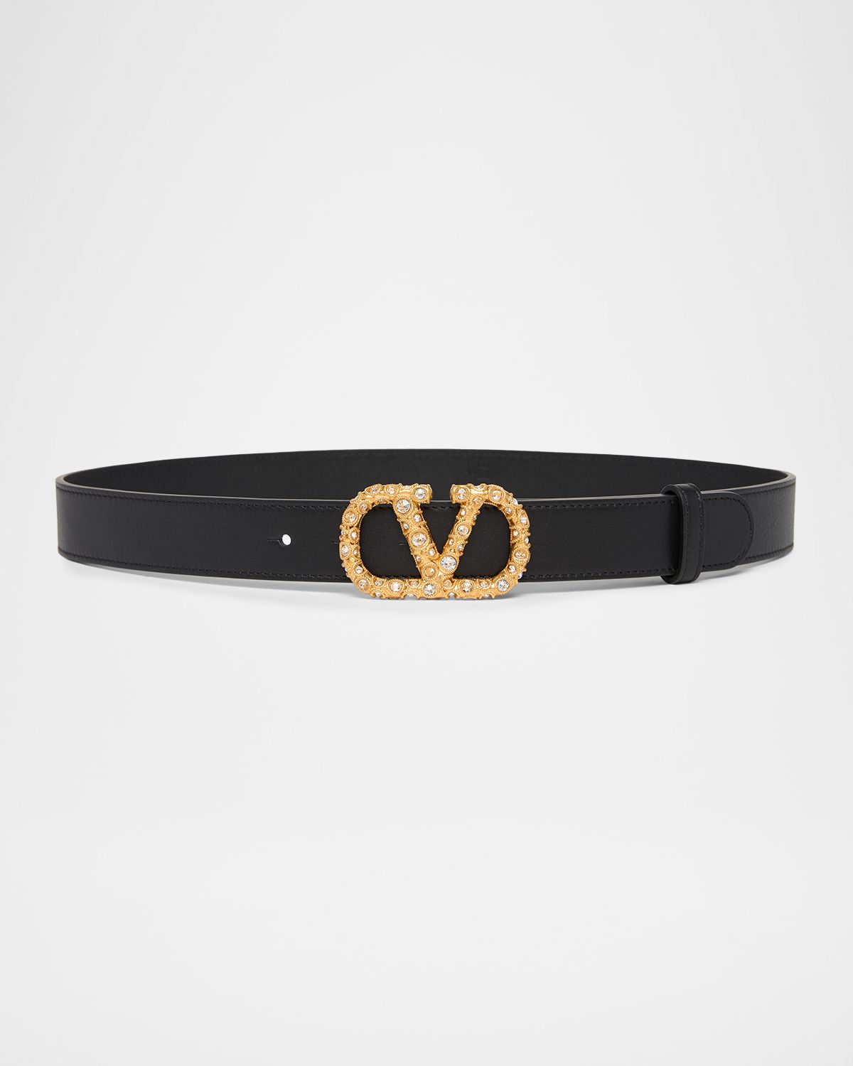 Valentino Garavani VLogo Signature Crystal-Embellished Leather Belt, 30mm | Thumbnail 3 Valentino Garavani VLogo Signature Crystal-Embellished Leather Belt, 30mm | Thumbnail 3