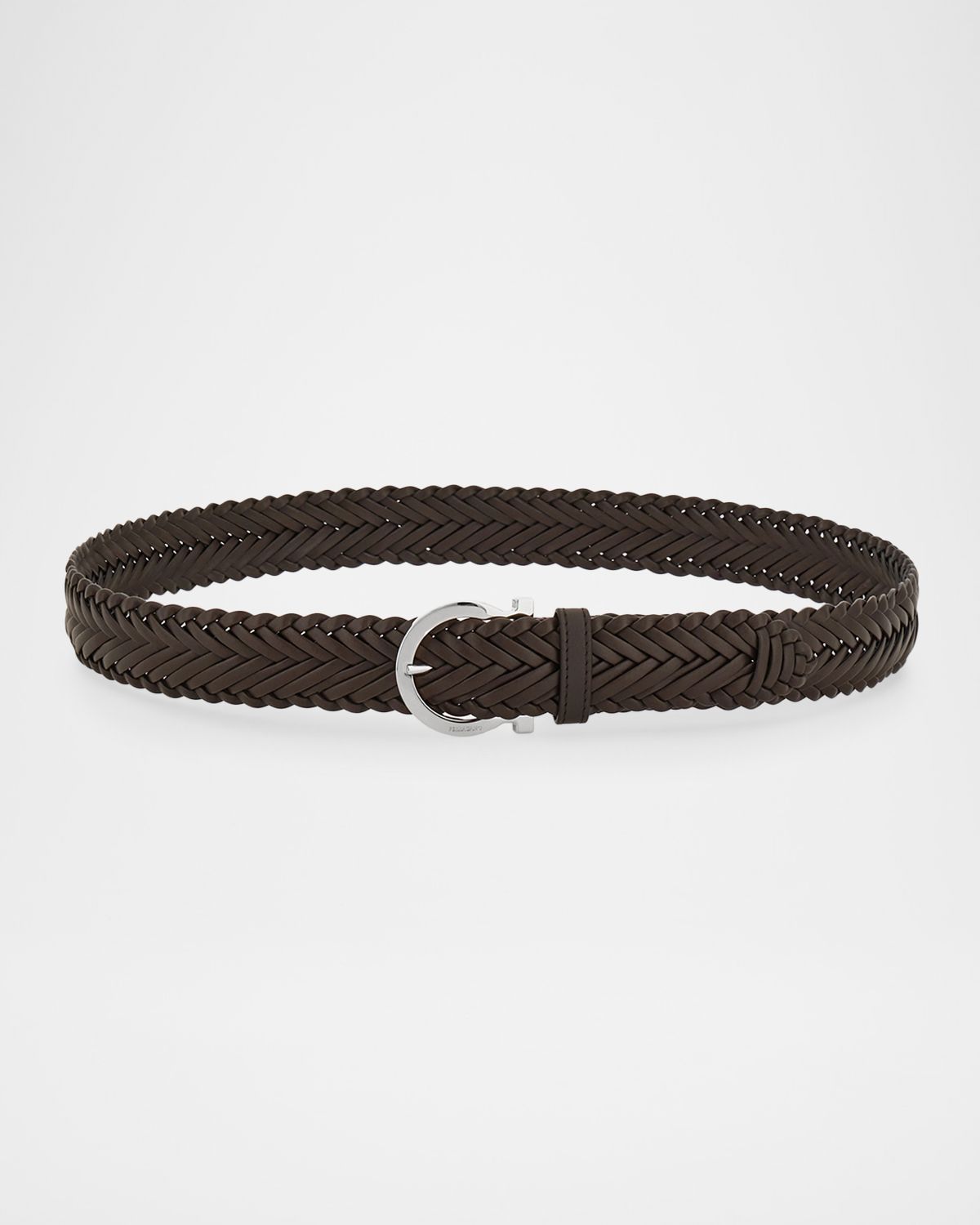 Ferragamo Men 's Gancini-Buckle Woven Leather Belt | Thumbnail 5 Ferragamo Men 's Gancini-Buckle Woven Leather Belt | Thumbnail 5
