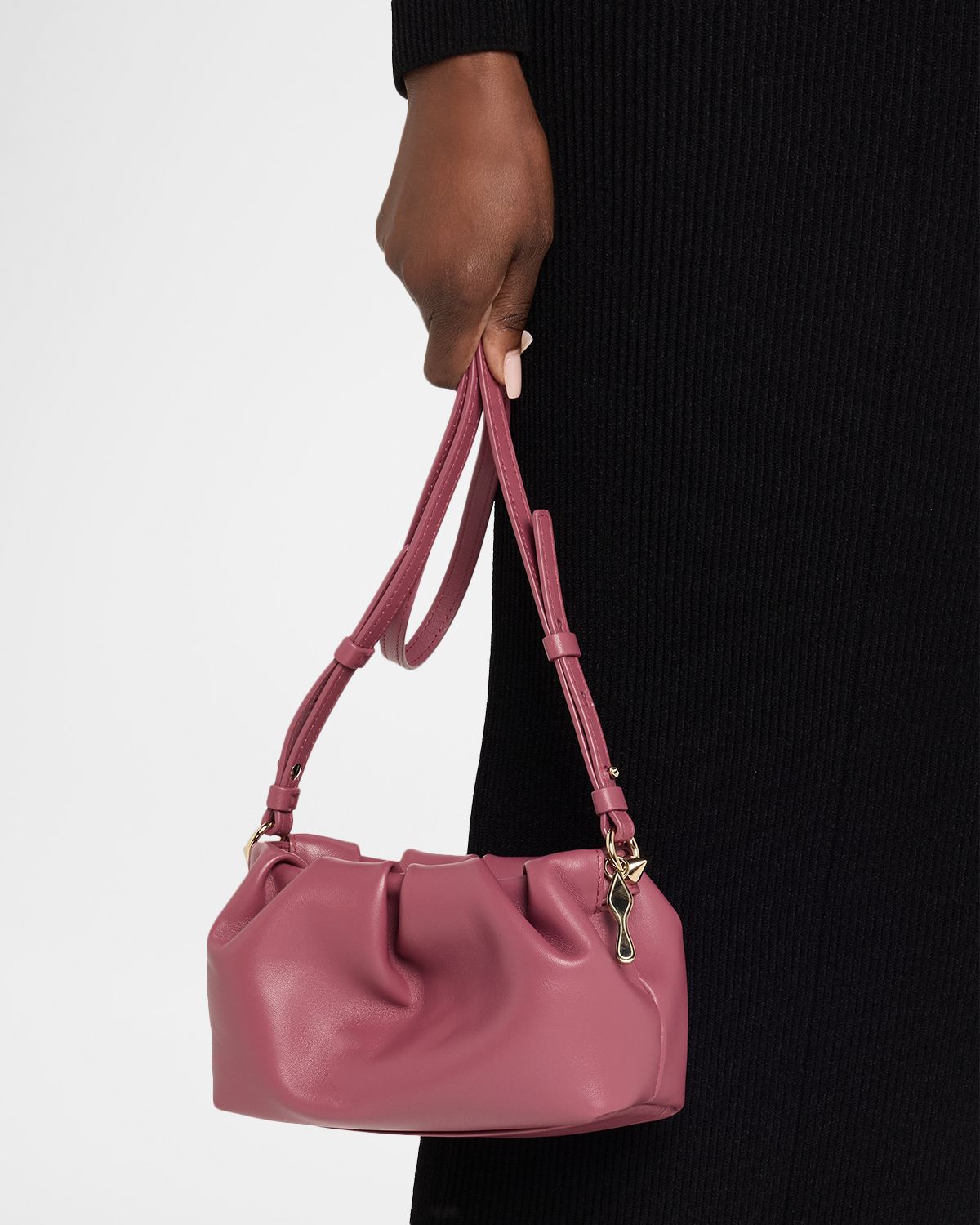 Christian Louboutin Eva Mini Pleated Crossbody Bag in Nappa Leather