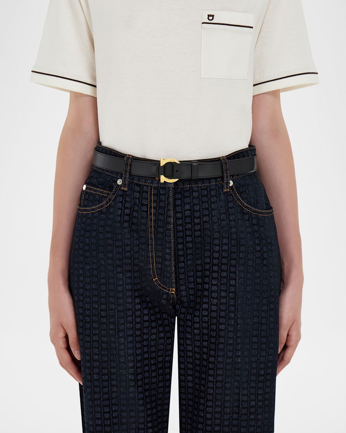 Ferragamo Donna Leather Gancini Belt