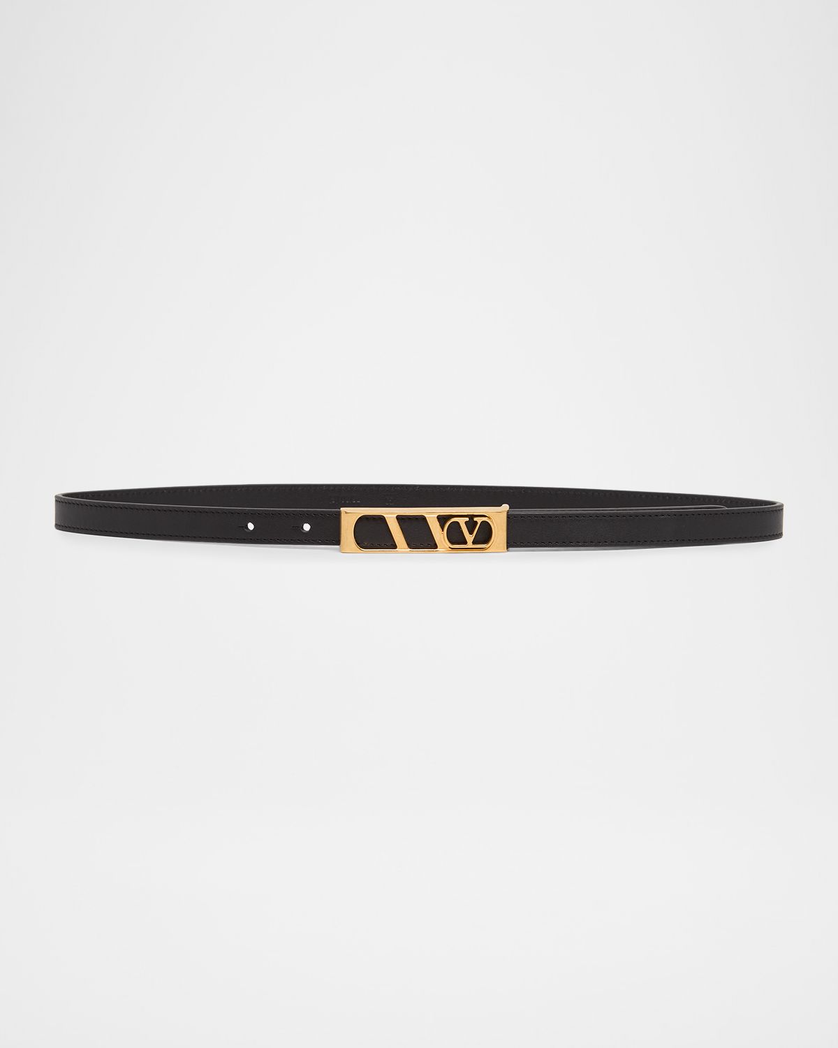 Valentino Garavani VLogo Signature Skinny Calfskin Belt, 15mm | Thumbnail 4 Valentino Garavani VLogo Signature Skinny Calfskin Belt, 15mm | Thumbnail 4