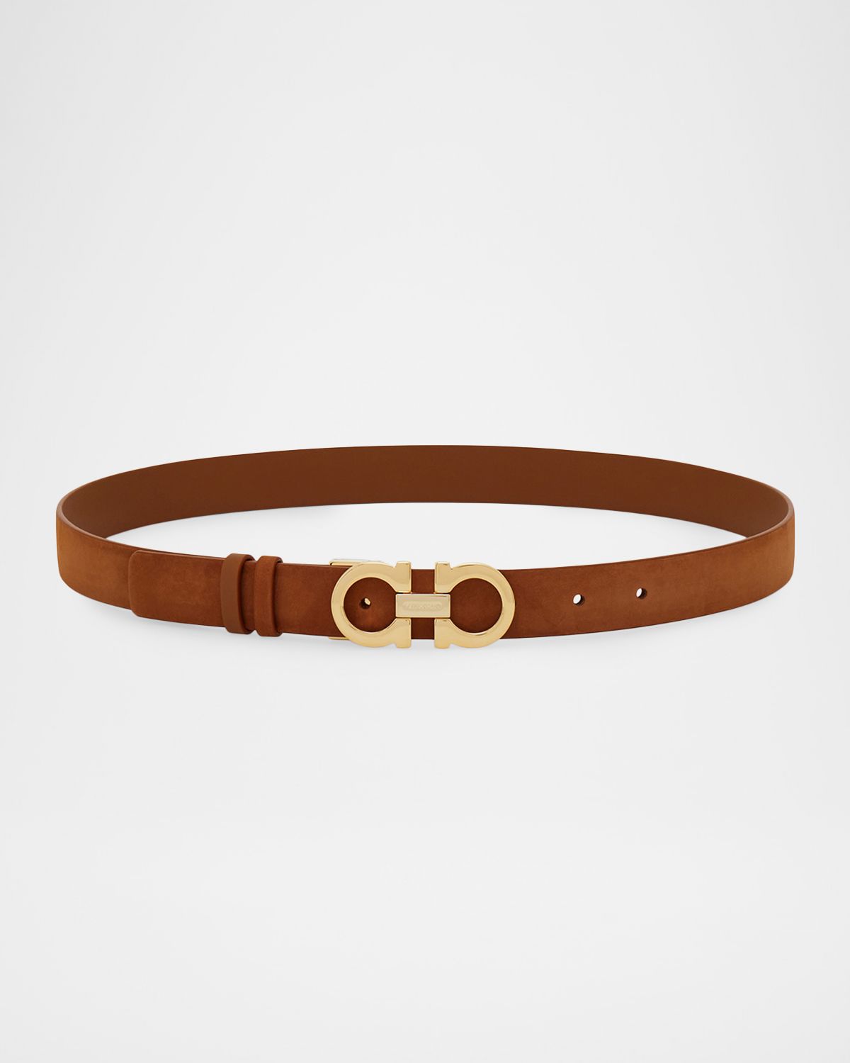Ferragamo Donna Suede Double Gancini Belt