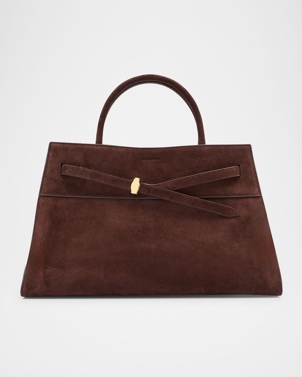 Veronica Beard Dash Large Belted Suede Shoulder Bag