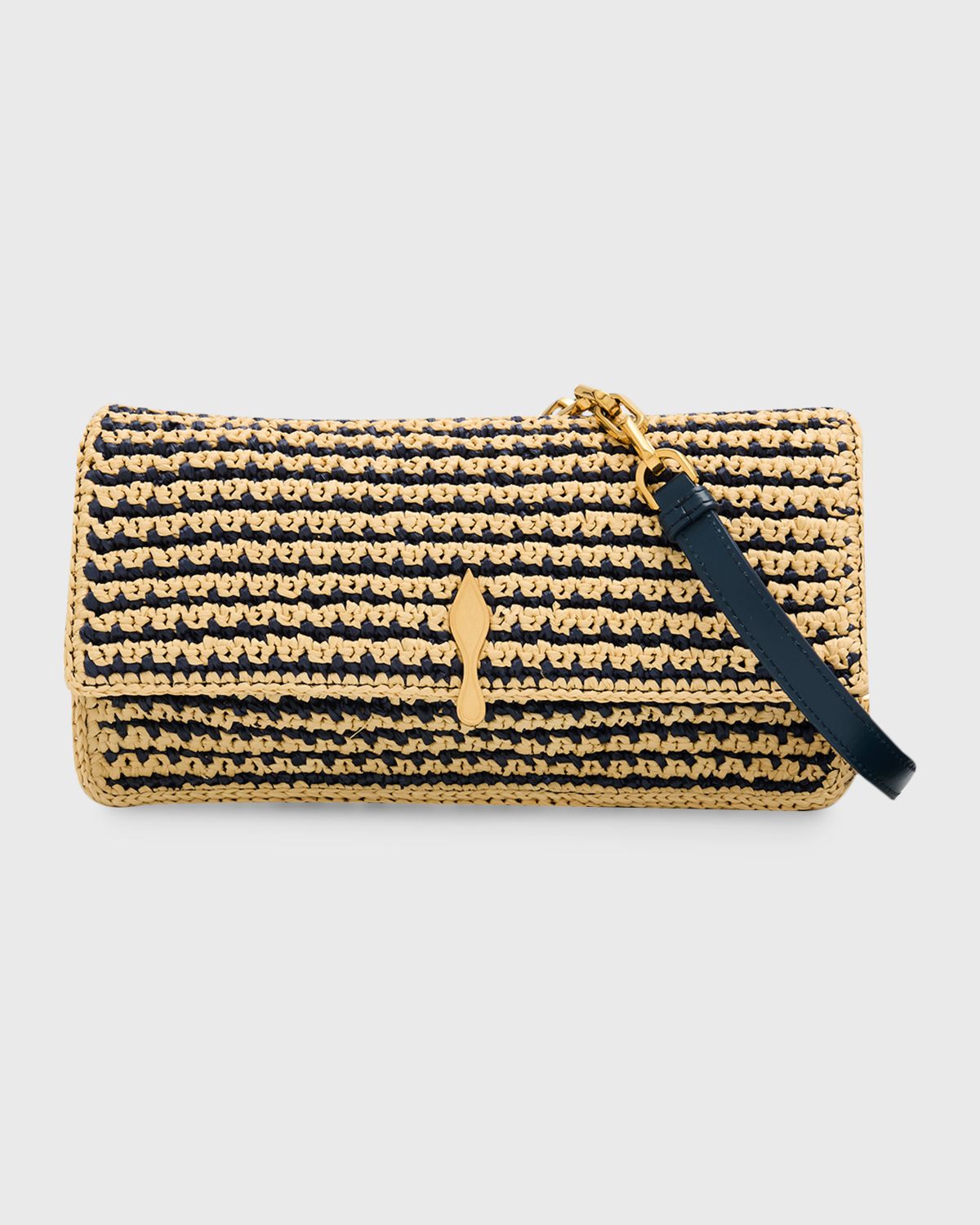 Christian Louboutin Bettina Crossbody Bag in Striped Crochet Raffia