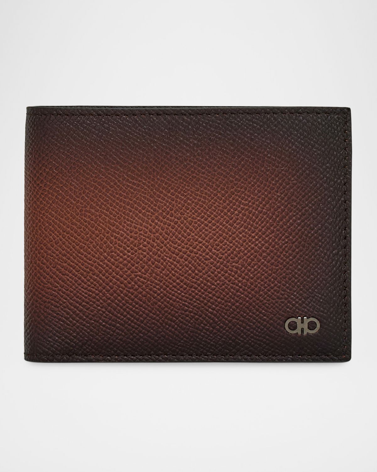 Ferragamo Men 's Micro Gancio Leather Bifold Wallet