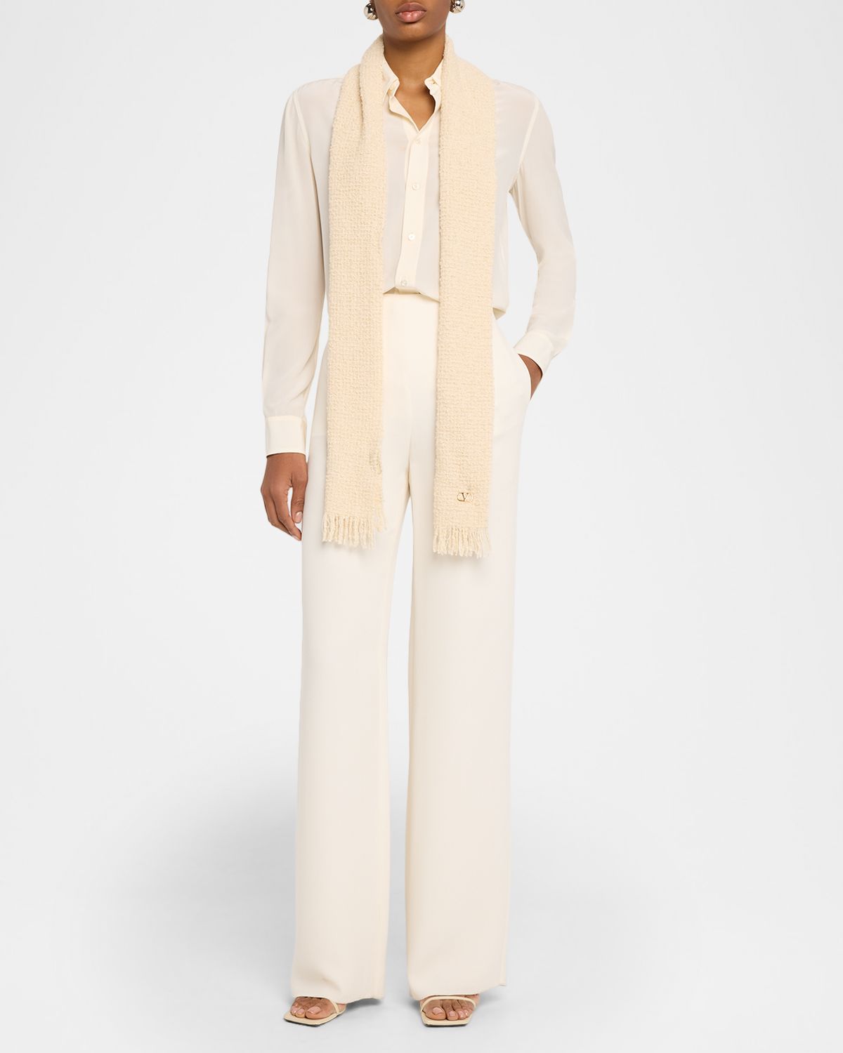 Valentino Garavani VLogo Signature Cashmere and Wool Jacquard Scarf