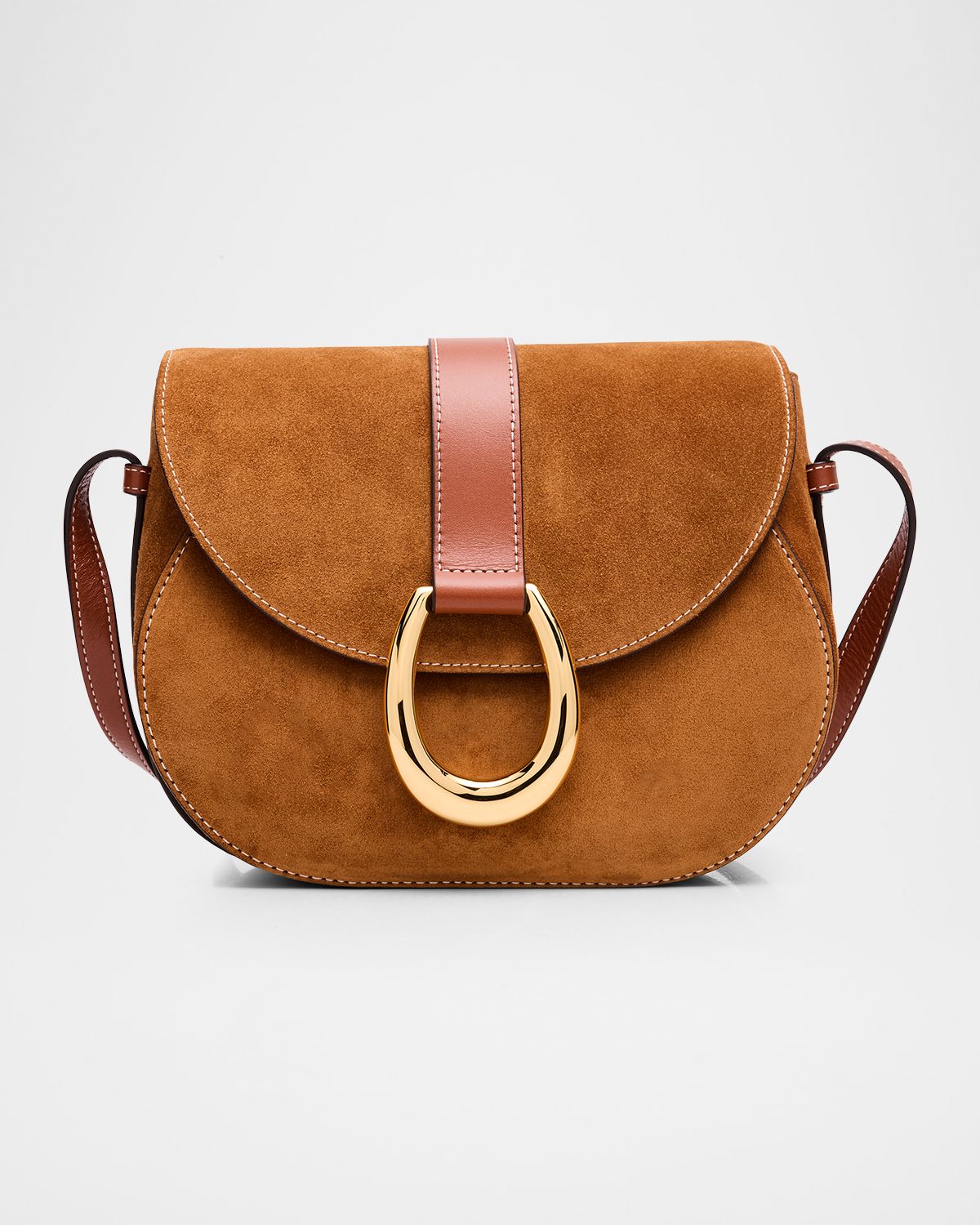 STAUD Bella Suede Saddle Shoulder Bag