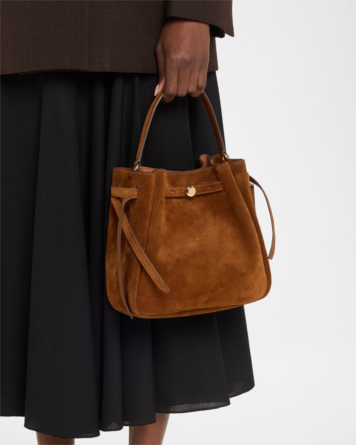 Tory Burch Romy Belted Suede Bucket Bag | Thumbnail 2