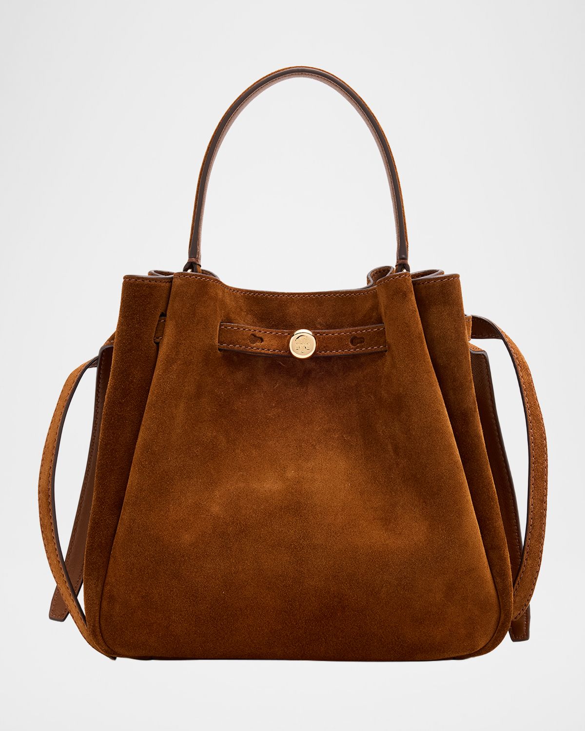 Tory Burch Romy Belted Suede Bucket Bag
