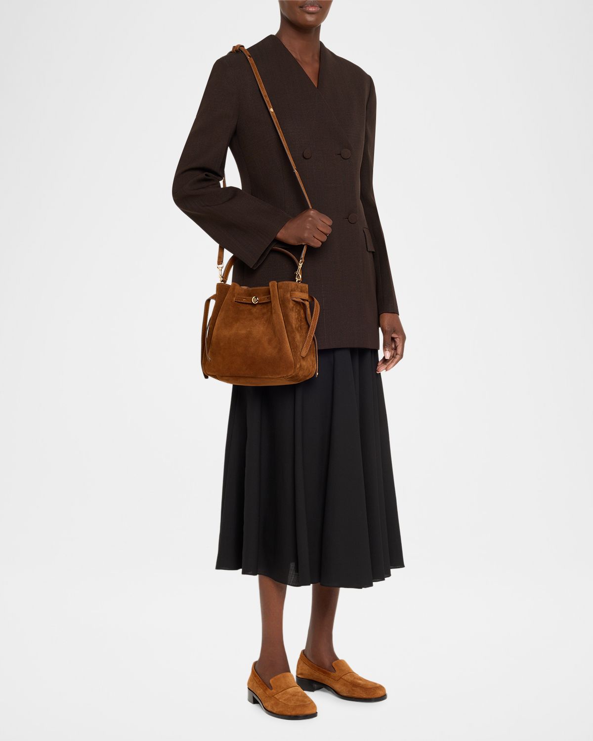 Tory Burch Romy Belted Suede Bucket Bag | Thumbnail 5