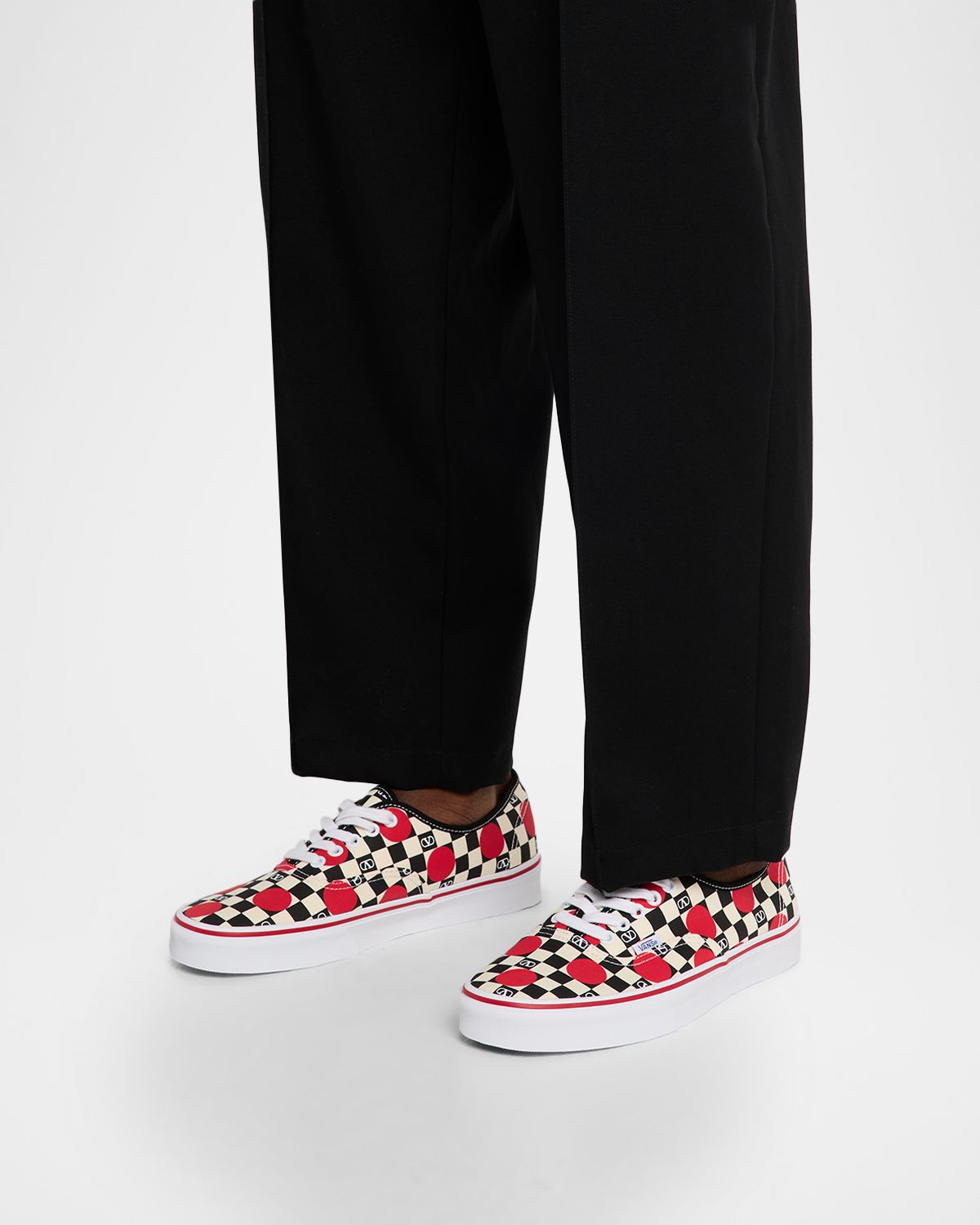 Valentino Garavani x Vans Men 's Authentic Checkerboard Canvas Low-Top Sneakers | Thumbnail 6