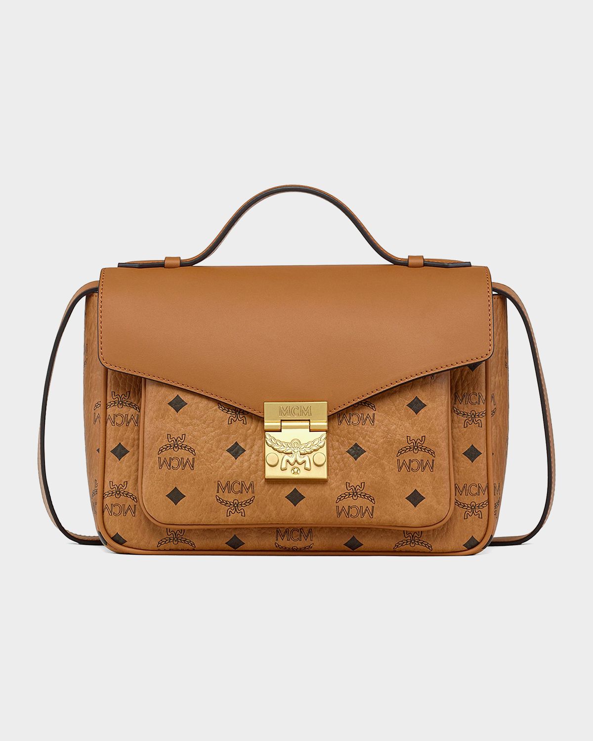 MCM Tracy Small Visetos Satchel Bag