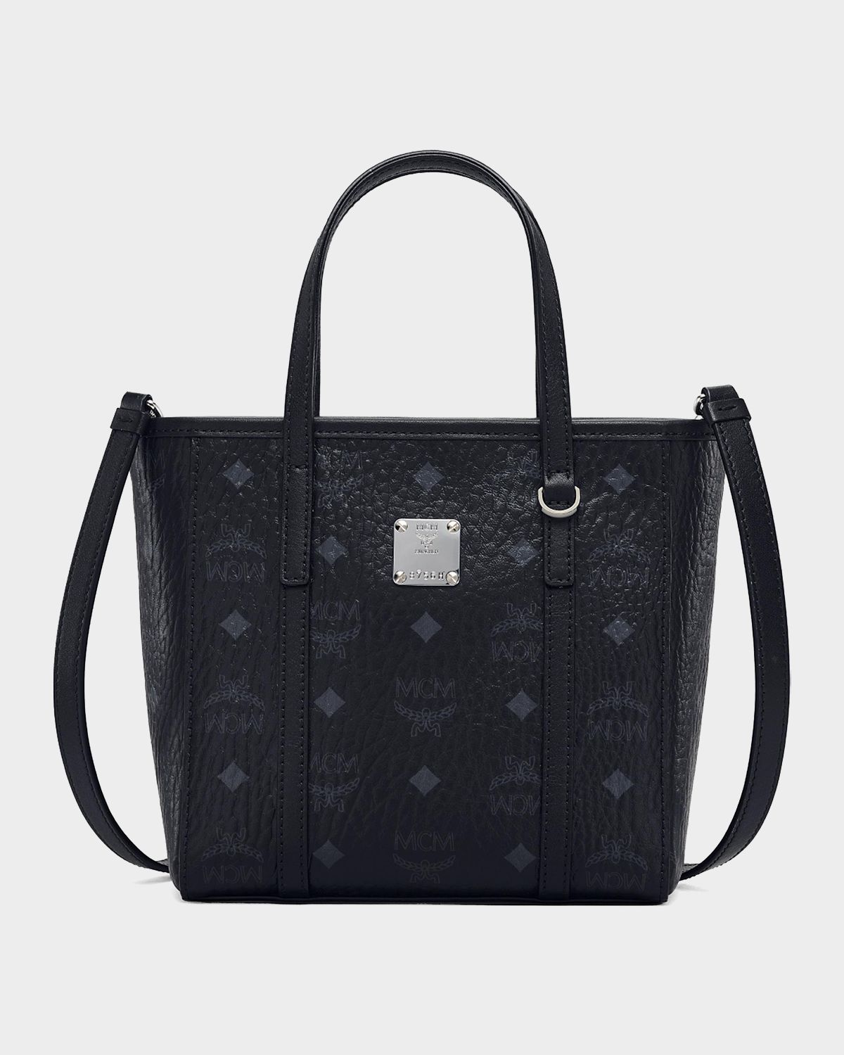 MCM Toni Mini Visetos Leather Shopper Tote Bag