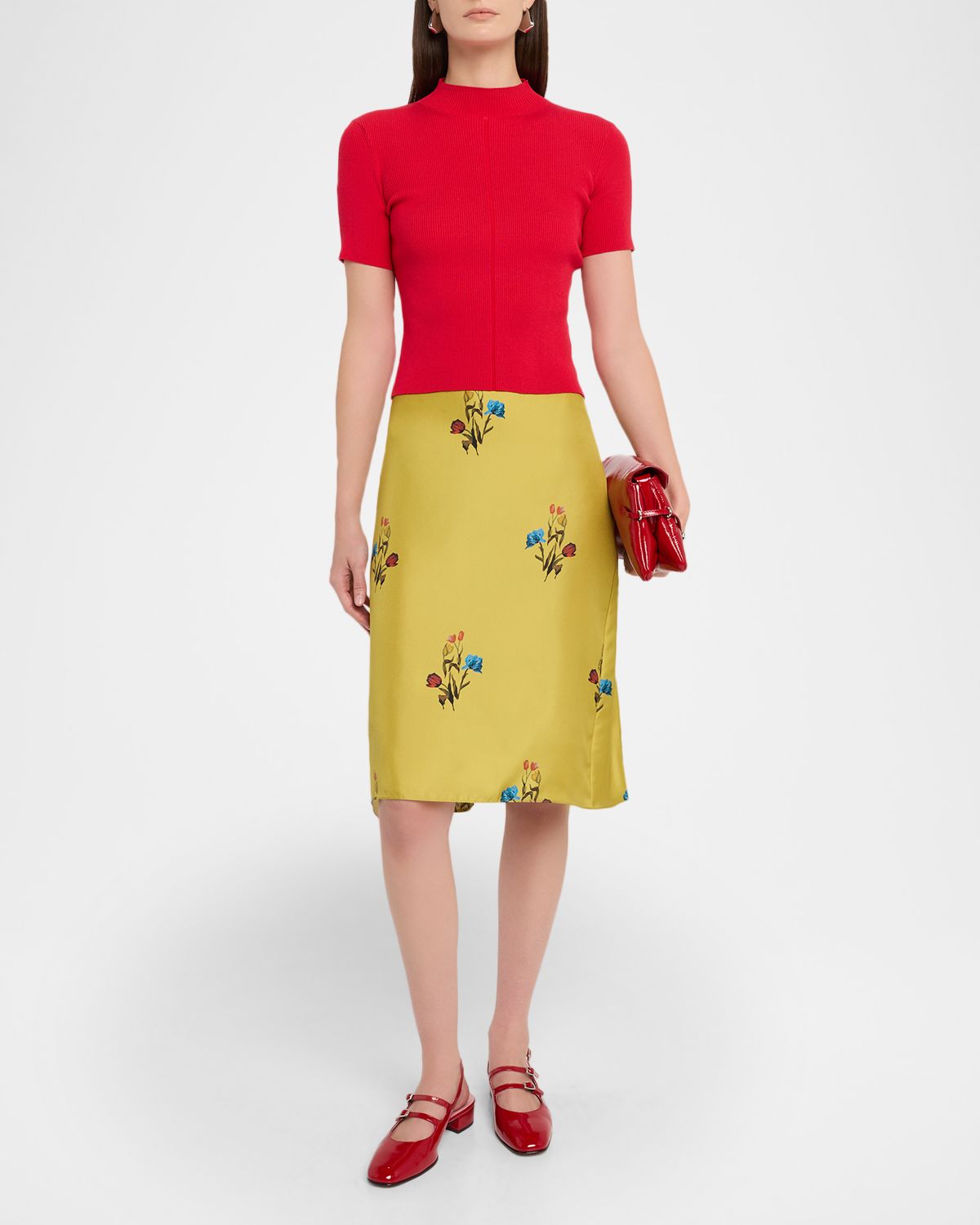 Marni Floral Silk A-Line Skirt - Women's Clothing