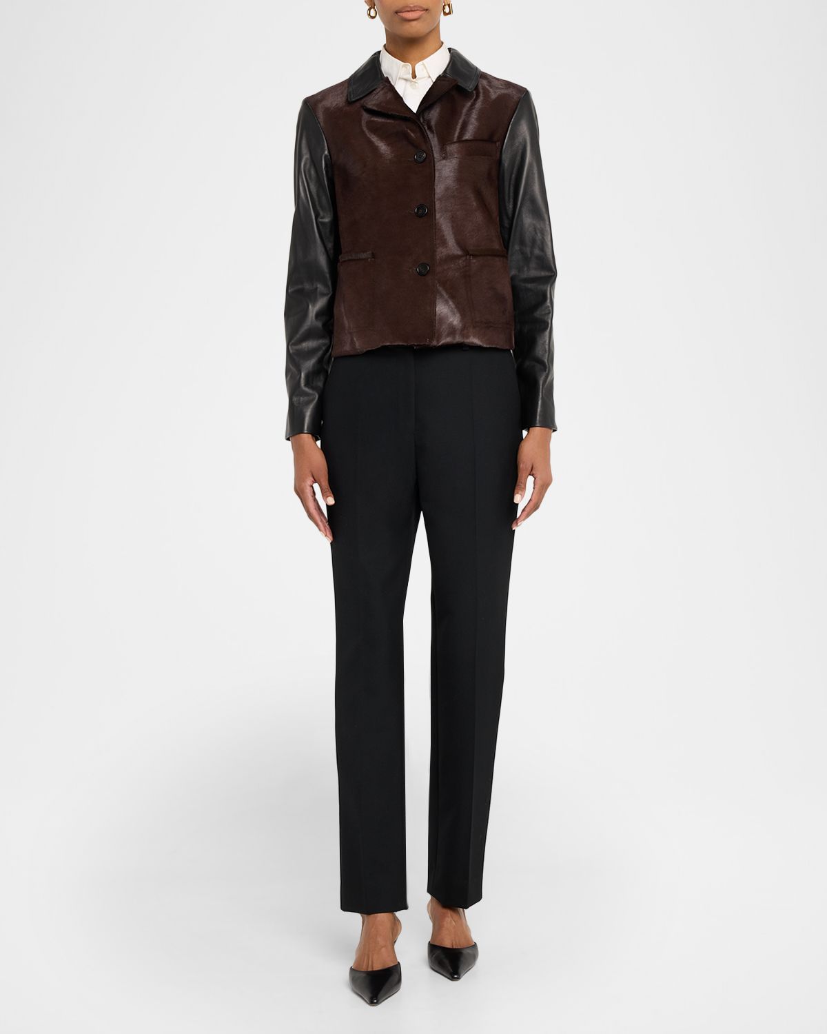 Marni Pony-Hair And Leather Jacket - Women's Clothing