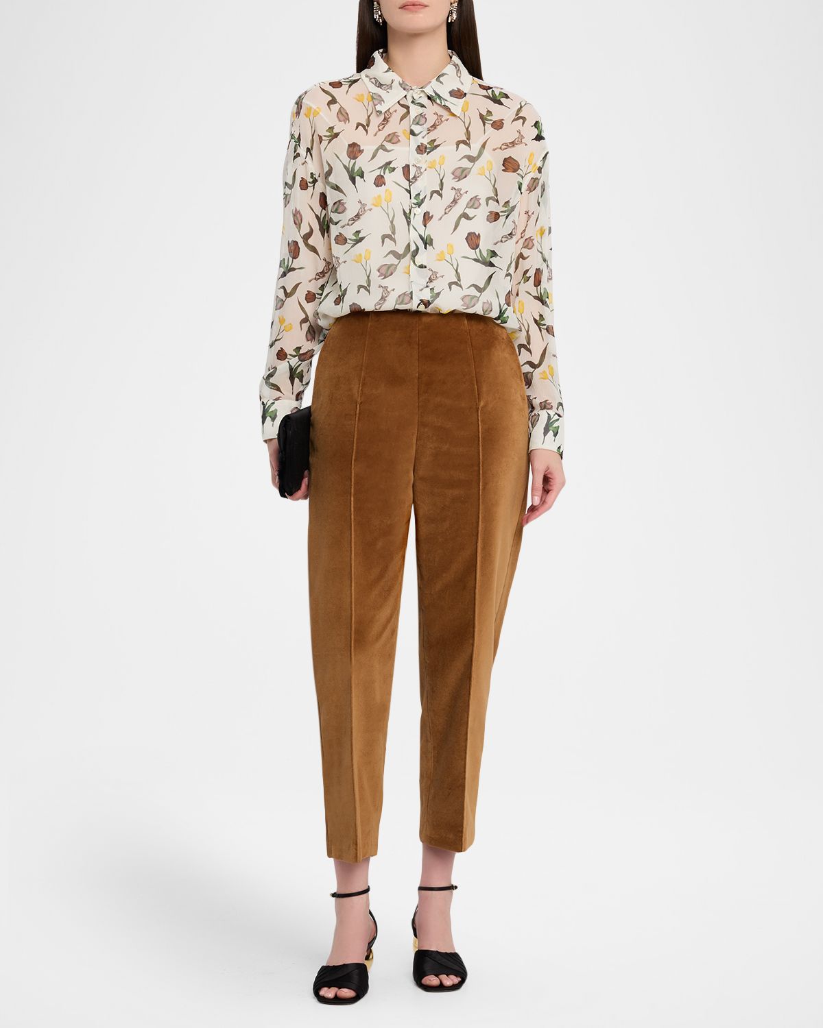 Marni Cropped Velvet Trousers