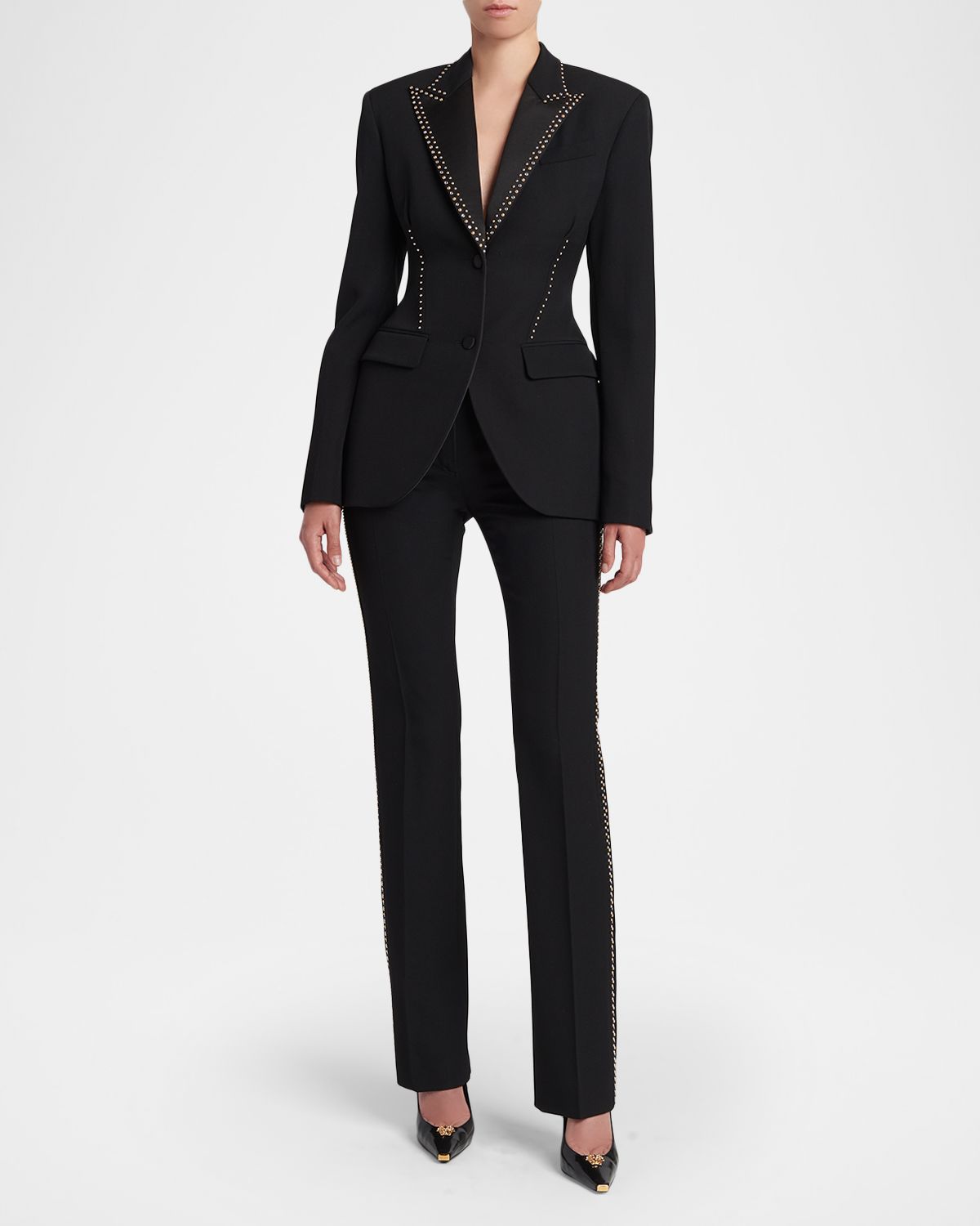Versace Studded Single-Breasted Jacket