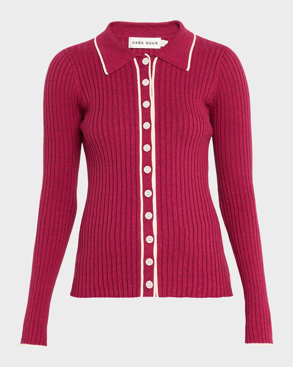 Anna Quan Ashlen Button-Front Rib-Knit Top | Thumbnail 6 Anna Quan Ashlen Button-Front Rib-Knit Top | Thumbnail 6
