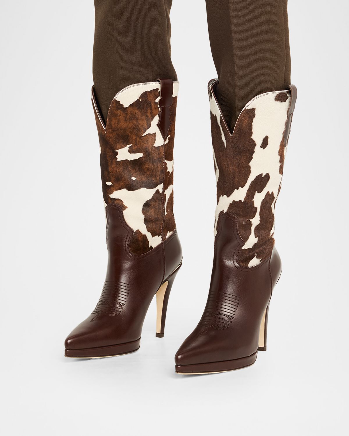 Partlow Izzie Spotted Pony Hair and Leather Stiletto Cowgirl Boots | Thumbnail 6