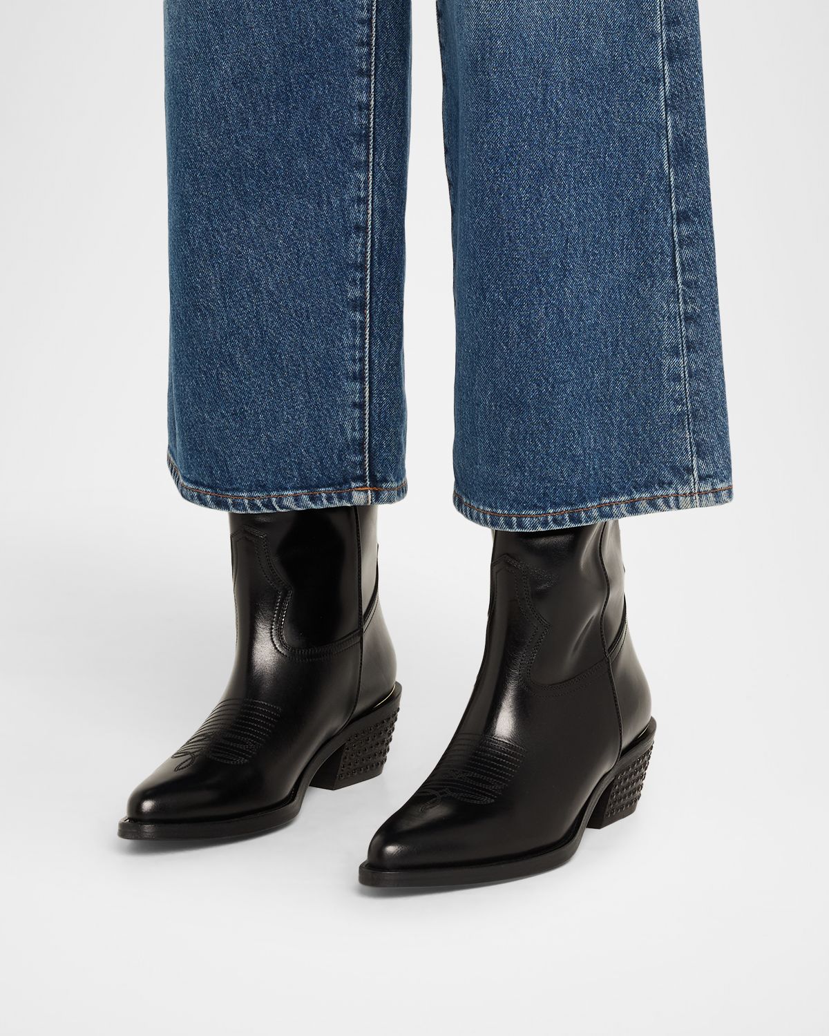 Partlow Sharon Leather Cowboy Boots with Crystal-Embellished Heel | Thumbnail 5 Partlow Sharon Leather Cowboy Boots with Crystal-Embellished Heel | Thumbnail 5