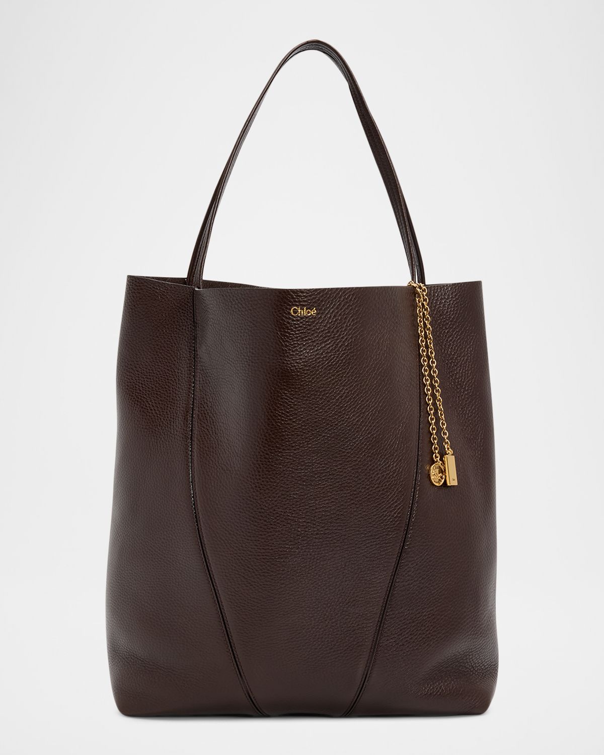 Chloe Spin Grained Leather Tote Bag