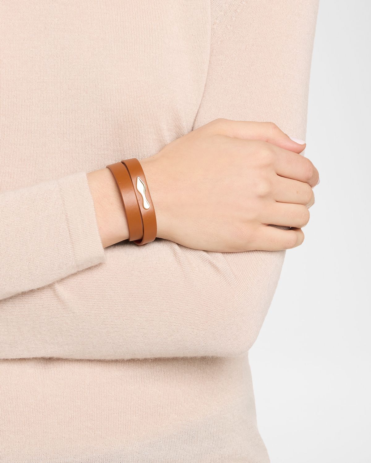 Christian Louboutin Bettina Double Wrap Bracelet in Leather
