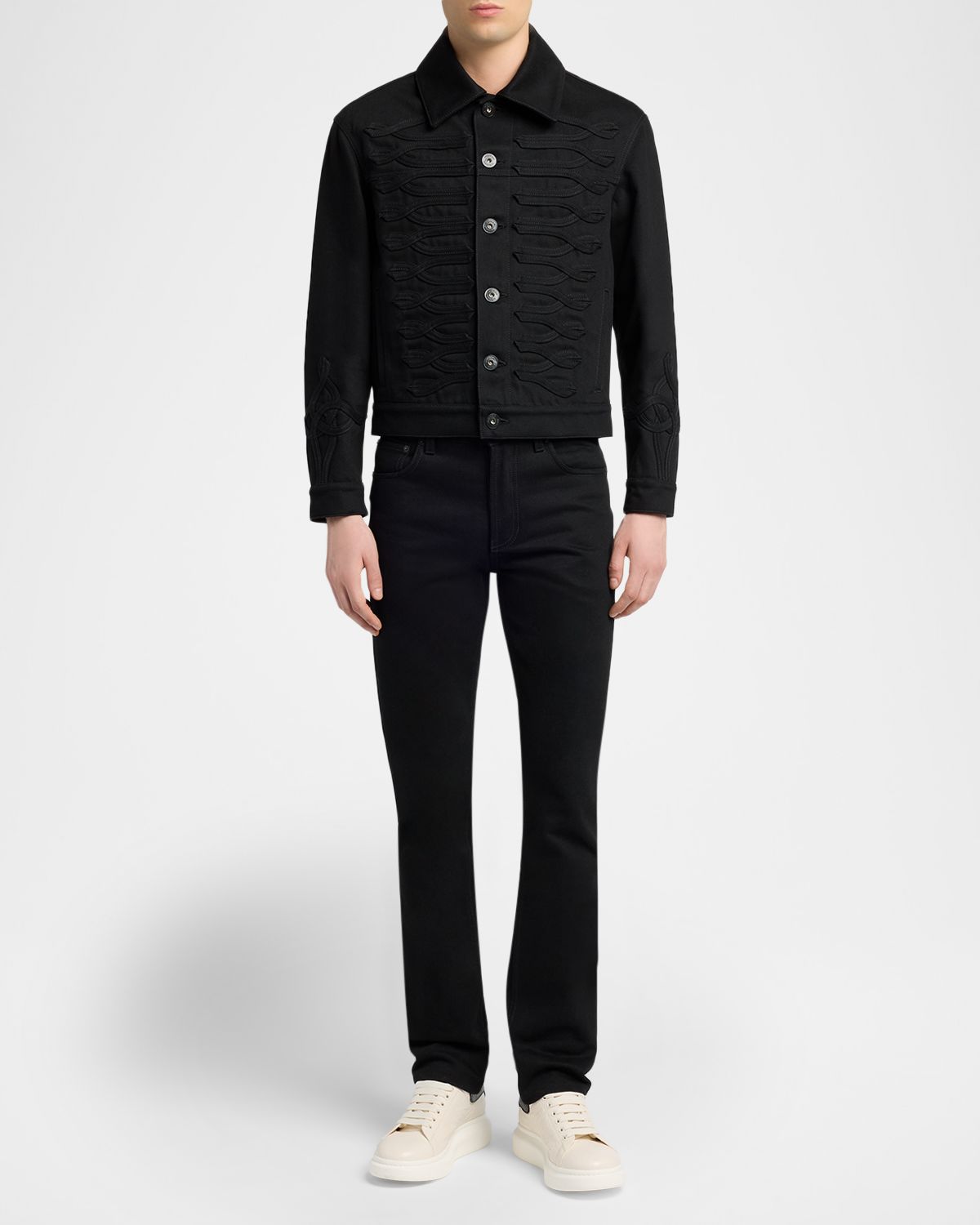 McQueen Men 's Ozzy Slim Black Denim Jeans | Thumbnail 5