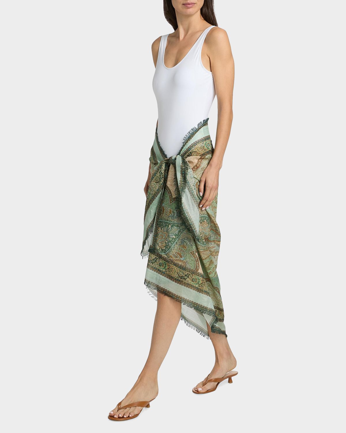 Zimmermann Printed Cotton Pareo Coverup