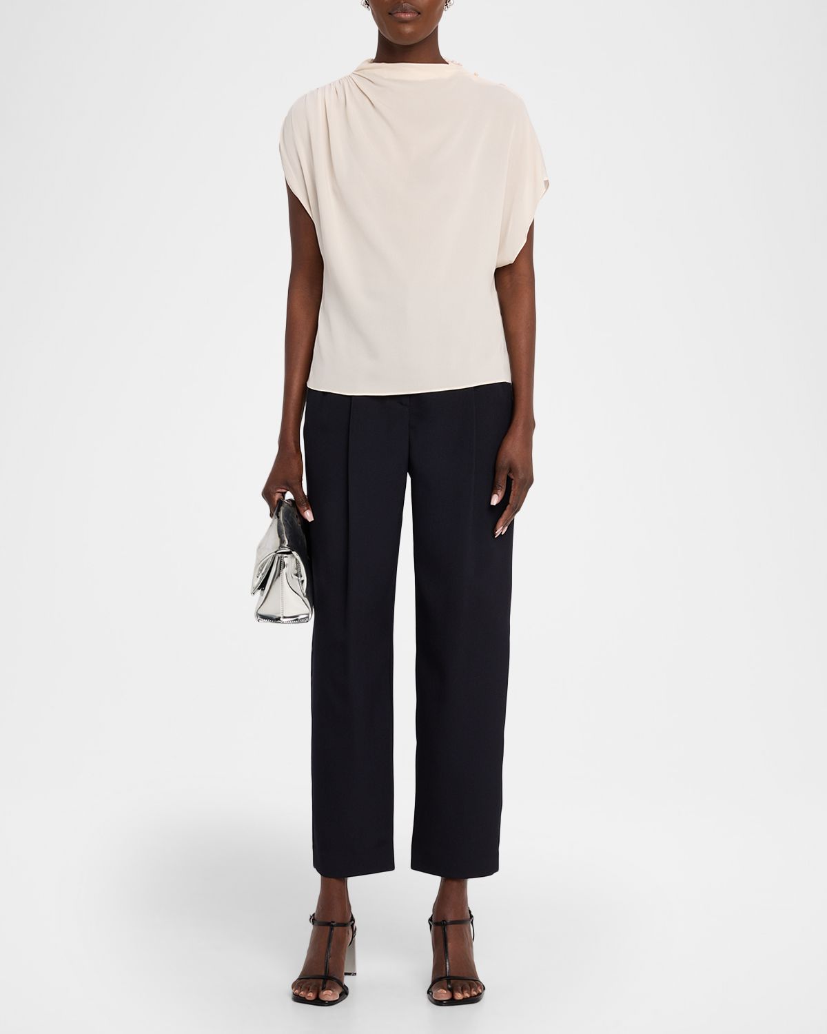 TWP Wish You Would Draped Silk Georgette Blouse | Thumbnail 5