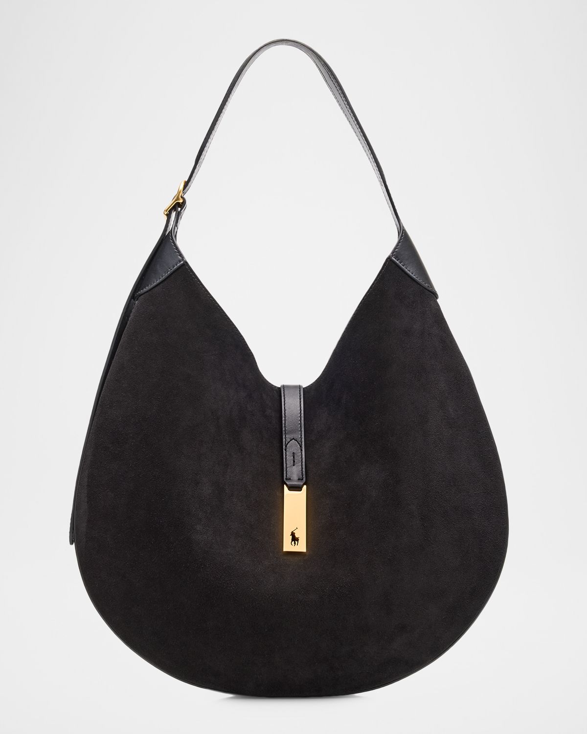 Polo Ralph Lauren Polo ID Suede Large Shoulder Bag