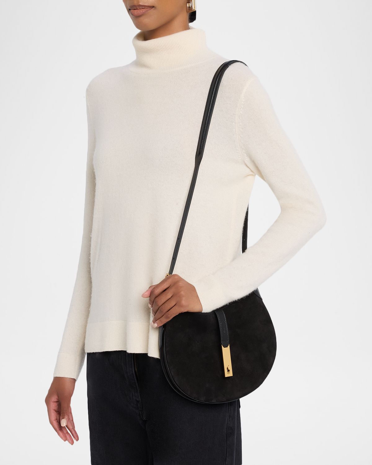 Polo Ralph Lauren Polo ID Suede Small Shoulder Bag